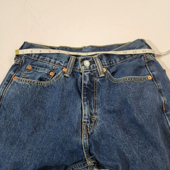 Lev's 505 Denim Jeans, Men 31x34, Med. Wash Blue, Straight Leg, Cotton, EUC - Picture 6 of 9